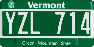VT license plate YZL714