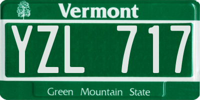 VT license plate YZL717