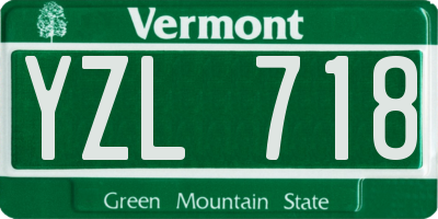 VT license plate YZL718