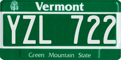 VT license plate YZL722