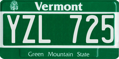 VT license plate YZL725