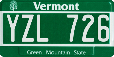 VT license plate YZL726