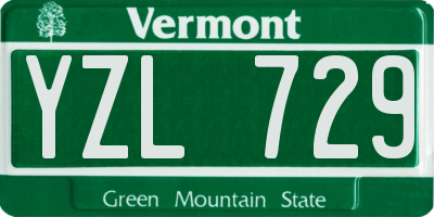 VT license plate YZL729