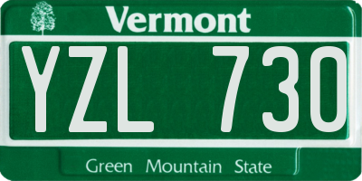 VT license plate YZL730