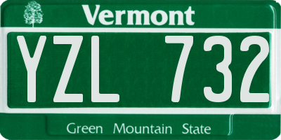 VT license plate YZL732