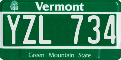 VT license plate YZL734