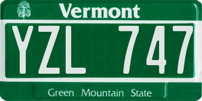 VT license plate YZL747