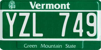 VT license plate YZL749