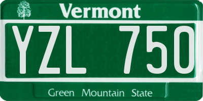 VT license plate YZL750