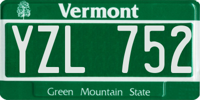 VT license plate YZL752