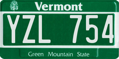 VT license plate YZL754