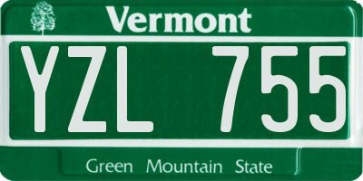 VT license plate YZL755