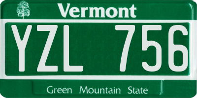 VT license plate YZL756