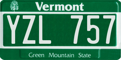 VT license plate YZL757