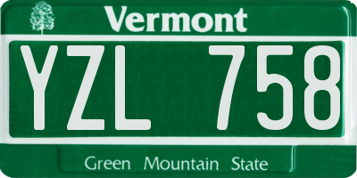 VT license plate YZL758