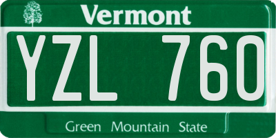 VT license plate YZL760