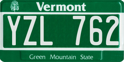 VT license plate YZL762