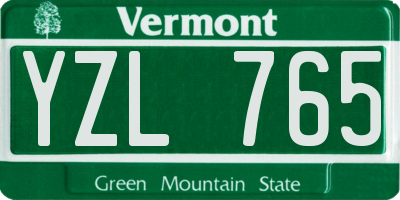 VT license plate YZL765