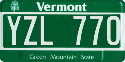 VT license plate YZL770