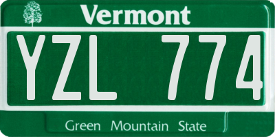 VT license plate YZL774