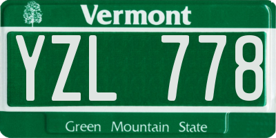 VT license plate YZL778