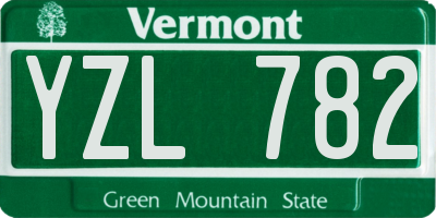 VT license plate YZL782