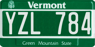 VT license plate YZL784