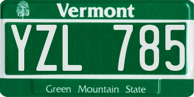 VT license plate YZL785