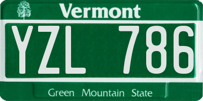 VT license plate YZL786