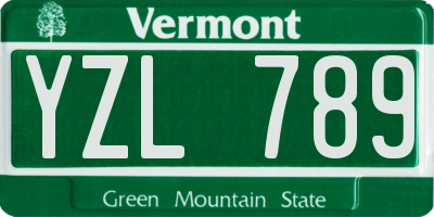 VT license plate YZL789