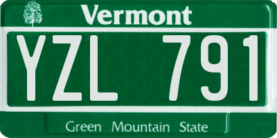 VT license plate YZL791