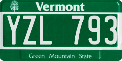 VT license plate YZL793