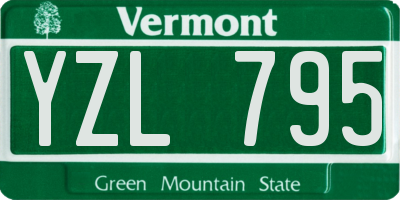 VT license plate YZL795