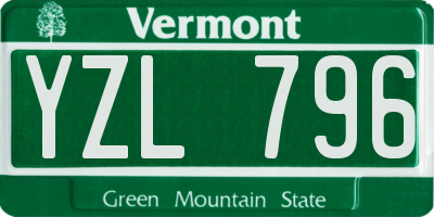 VT license plate YZL796