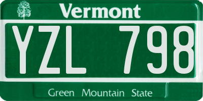 VT license plate YZL798