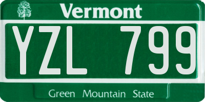 VT license plate YZL799