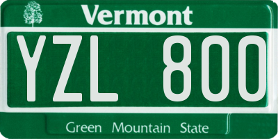 VT license plate YZL800