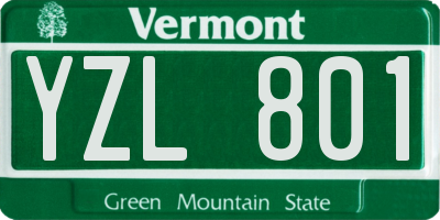 VT license plate YZL801