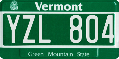 VT license plate YZL804