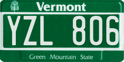 VT license plate YZL806