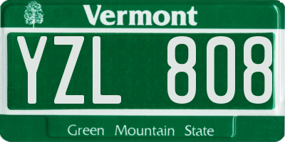 VT license plate YZL808