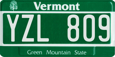VT license plate YZL809