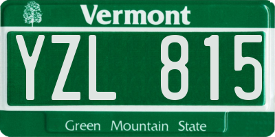 VT license plate YZL815
