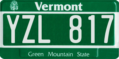VT license plate YZL817