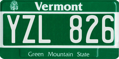 VT license plate YZL826