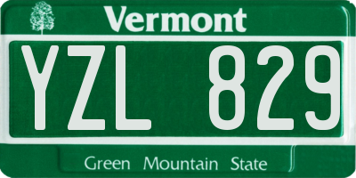 VT license plate YZL829