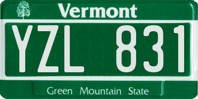VT license plate YZL831
