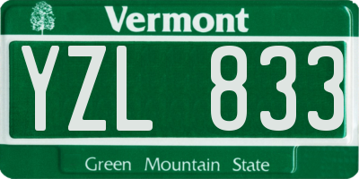 VT license plate YZL833