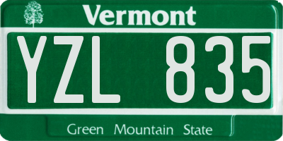 VT license plate YZL835