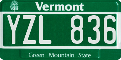 VT license plate YZL836